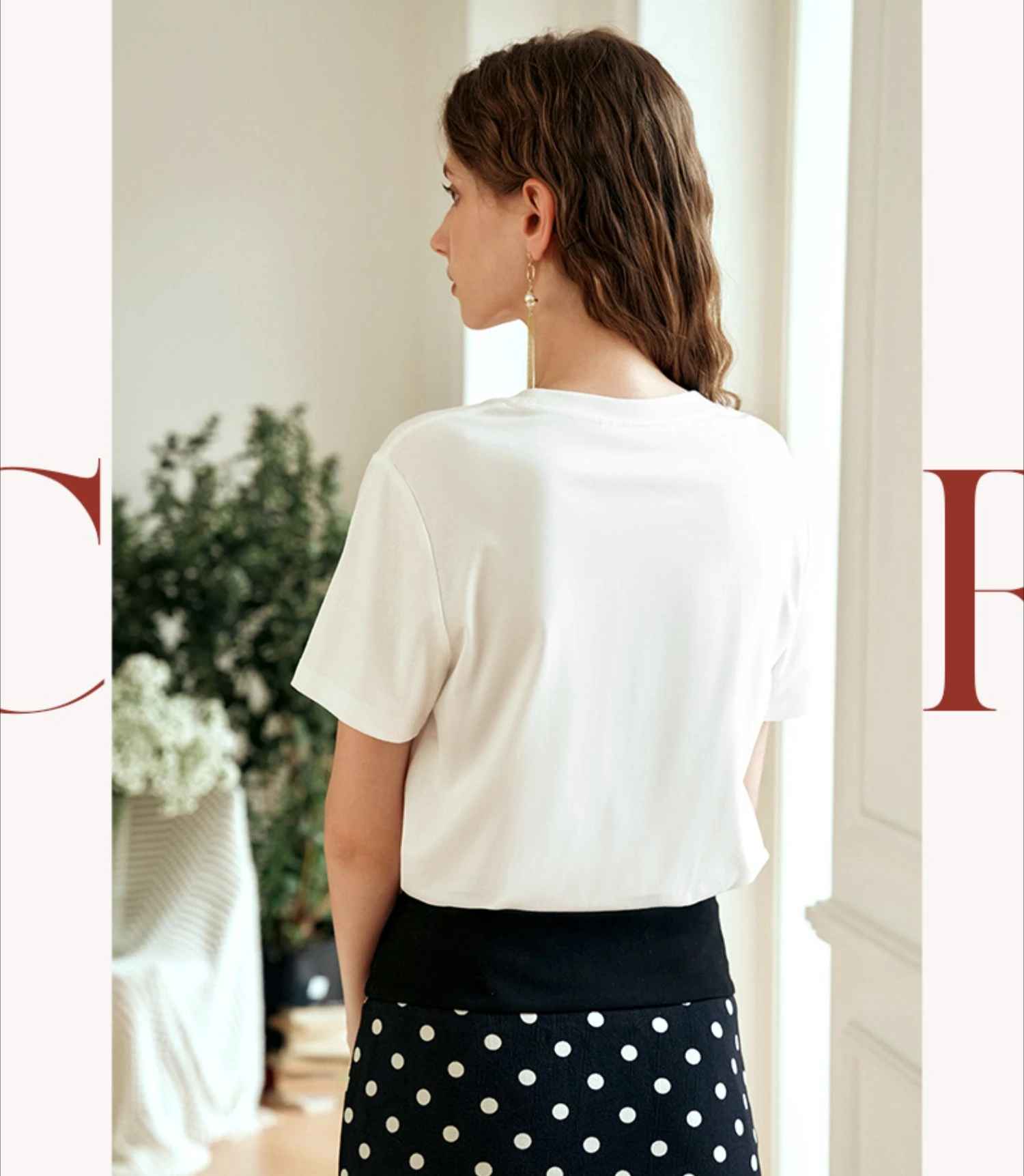 OLrain Vrouwen Katoen Wit T-shirt 2025, Zomer Gebreide Basic U-hals Tees Effen Korte Mouw Alledaags Casual Tops Lady O24XT90958