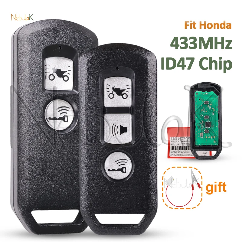 

Мото пульт дистанционного управления 433 МГц для Honda K01 K77 K96 K97 K35V3 ADV SH Forza 300 PCX150 ID47 чип мотоцикл скутер умный брелок