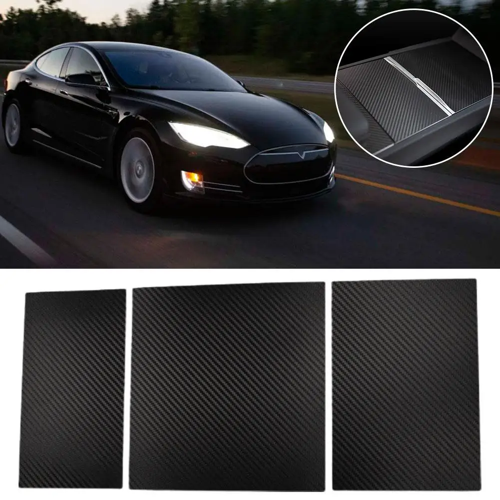 Console Armrest Storage Box Carbon Fiber Scratch Proof Patch Fit For Tesla New HIGHLAND 2024 Car Interior Accessories