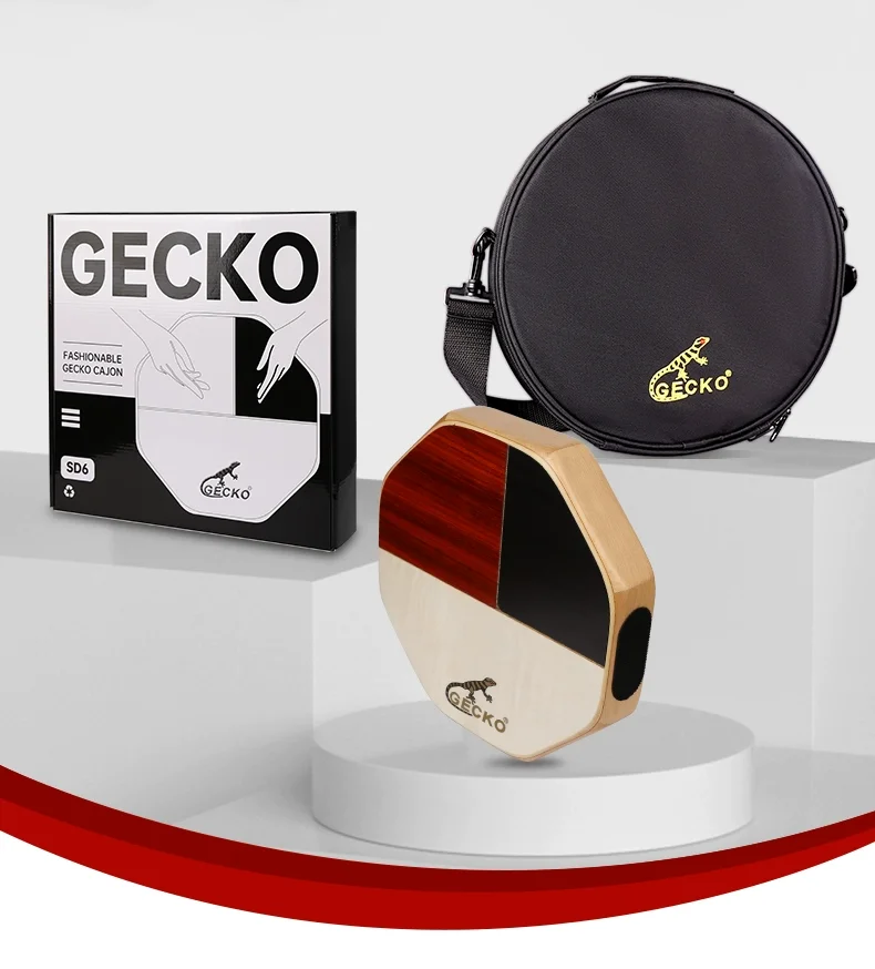 

Gecko SD6 Custom Polygonal Cajon Box Drum Handmade Musical Instrument Wood Percussion Travel Portable Box Drum With Storage Bag