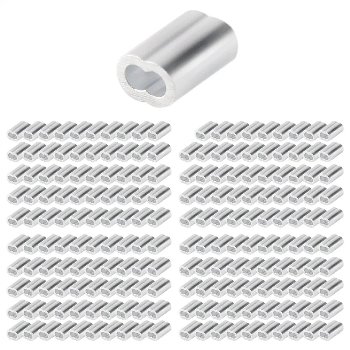Budget-Friendly 200PCS 1/16 Inch Cable Ferrule Set Aluminum Alloy Crimping Loop Sleeve for Wire Rope
