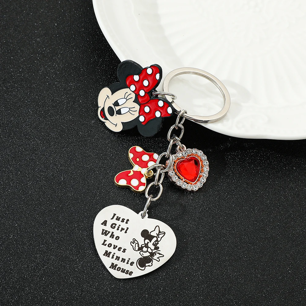 Disney Minnie Mouse Keychain Popular Mouse Pendant Backpack Travel Accessories Fashion Minnie Pendant Keychain for Women Gifts