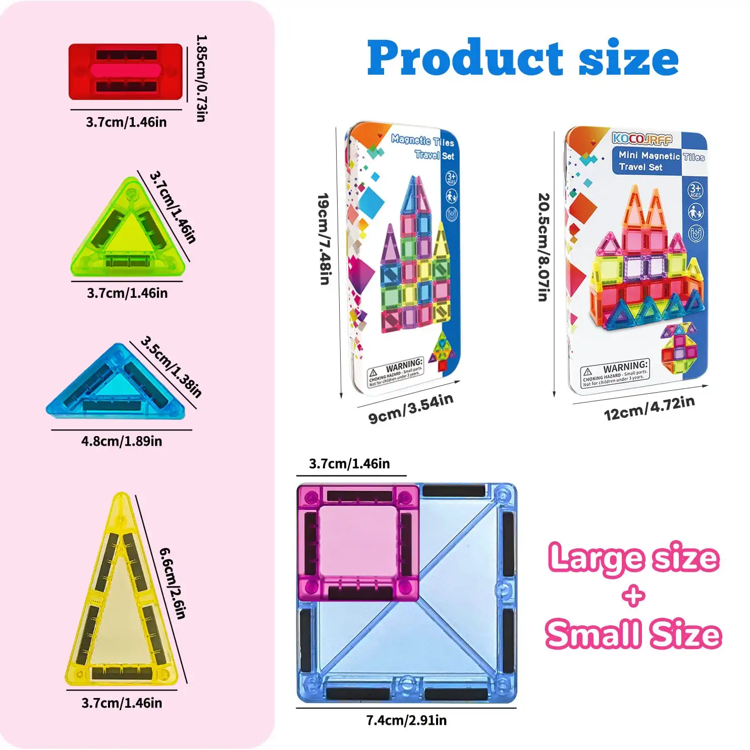 자석 블록 장난감, 자석 판, 휴대용 자석 건설 블록, 소년과 소녀를 위한 선물