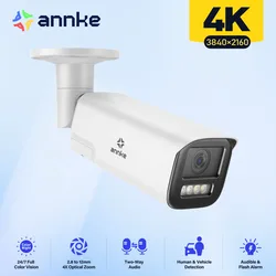 Annke 4K 4x Zoom Slimme Dual Light Varifocale Netwerkcamera Ip Camera Ip67 Menselijke Voertuigdetectie 8mp Smart Home Cam