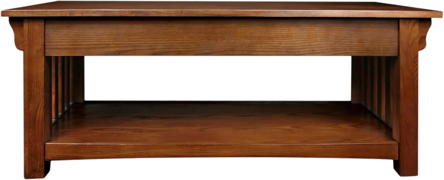 Two Drawers and Shelf, Made with Solid Wood, Medium Oak Finish