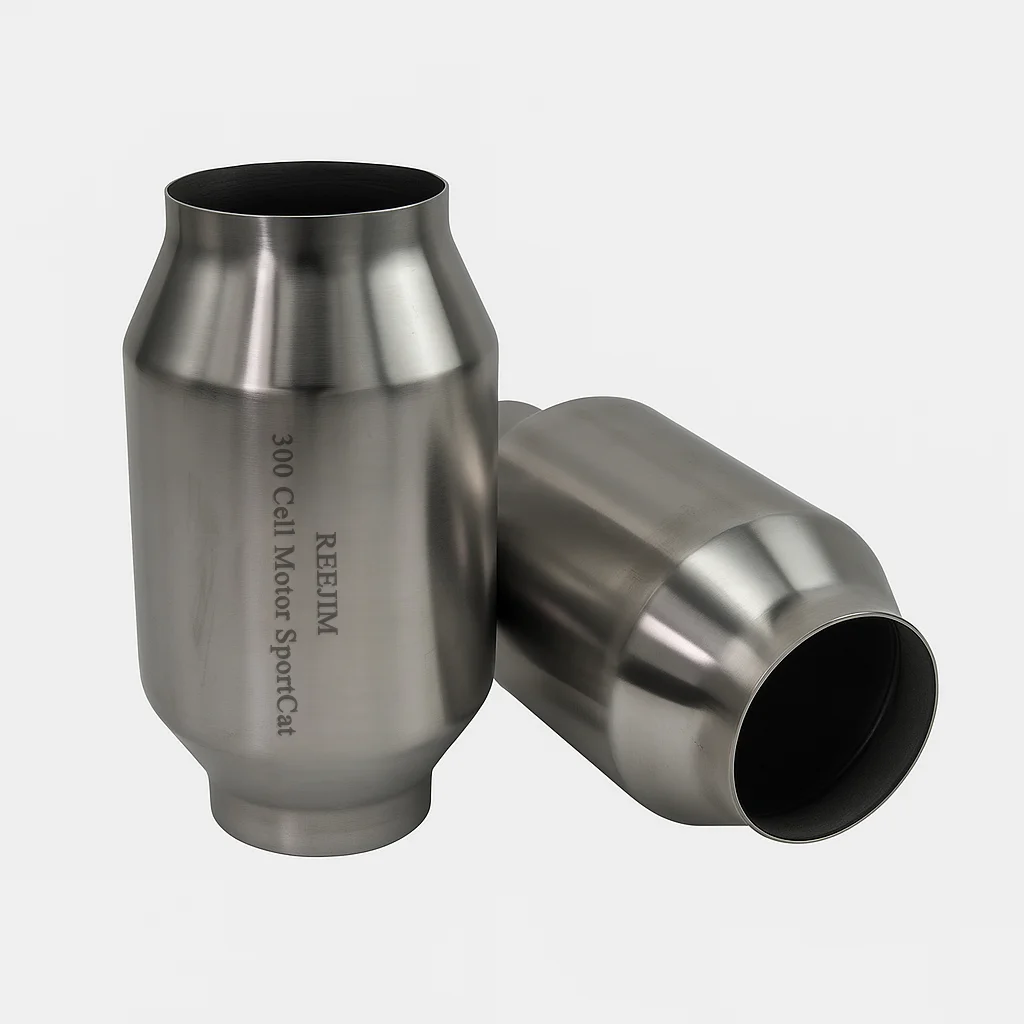 Universal Fit High Flow 300 Cell Metal Core Catalytic Converter, Stainless Steel , 2.5” / 3” Inlet Outlet, 4.5''x7.87''''