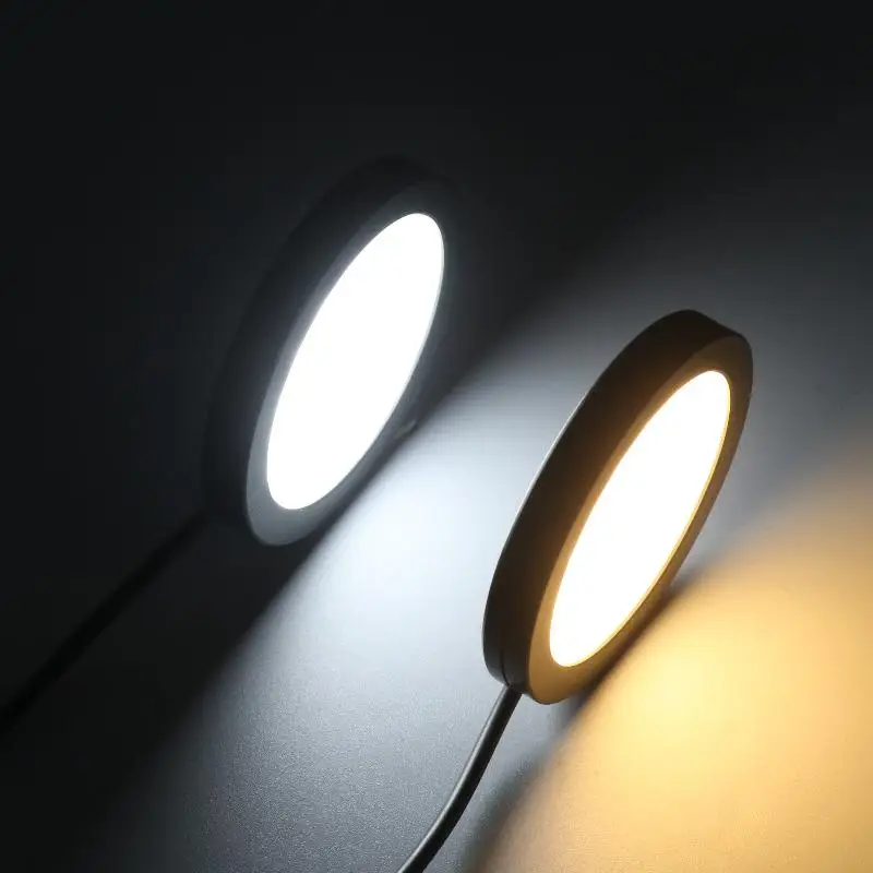 1Pcs For Bamboo Led Light Parts DIY Model Warm/White/Neutral Black USB Round Ultra-thin Light For Bambu Lab Lamp Kit Hardware