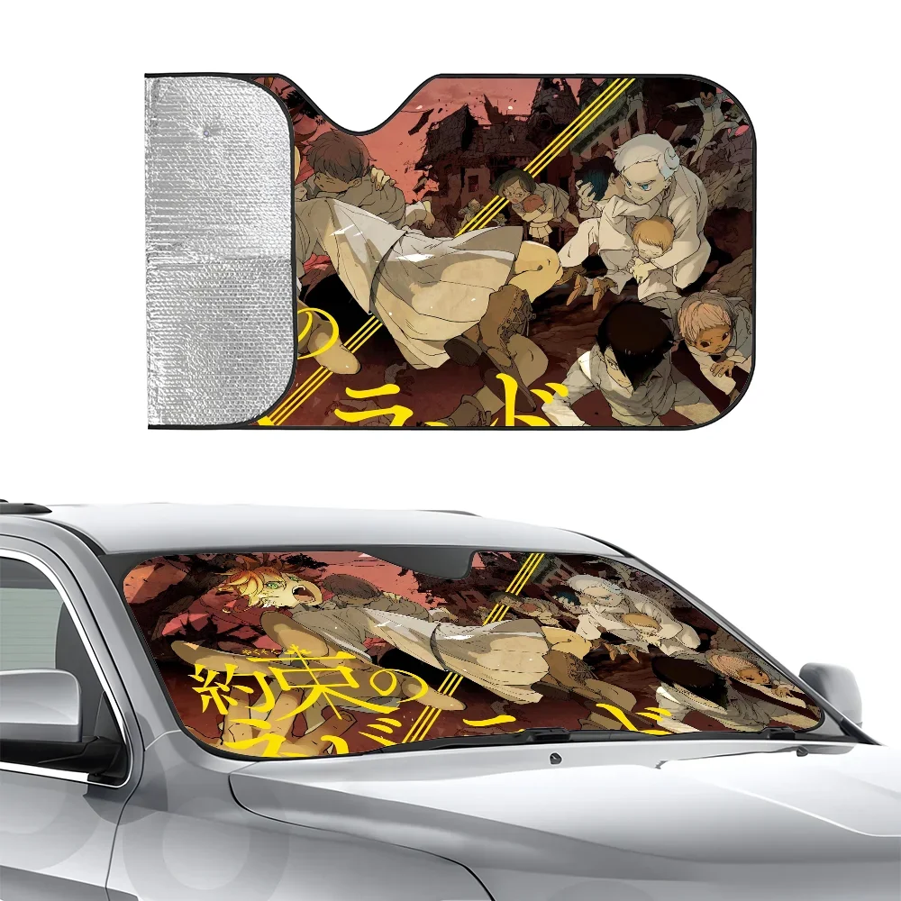 

The P-Promised Neverland Car SunSha Heat-insulating Aluminum Film Windshield Sunshas UV Rays Blocks Car Sun Visor Protector