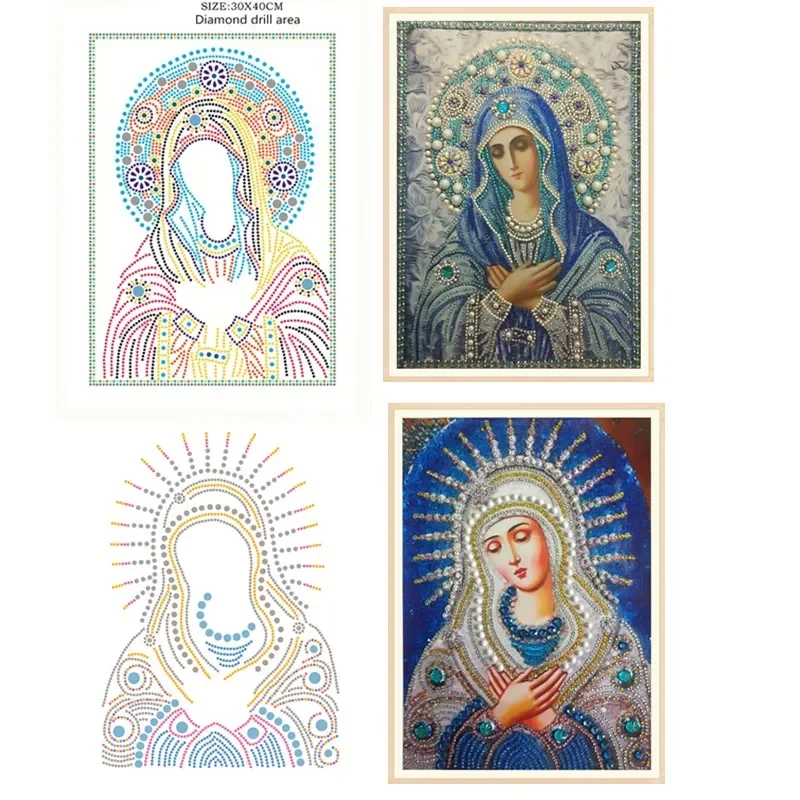 Special Shaped Round Crystal Drill 5D DIY  Diamond Painting Embroidery Icon Religion Rhinestones Cross Stitch Gift Decor