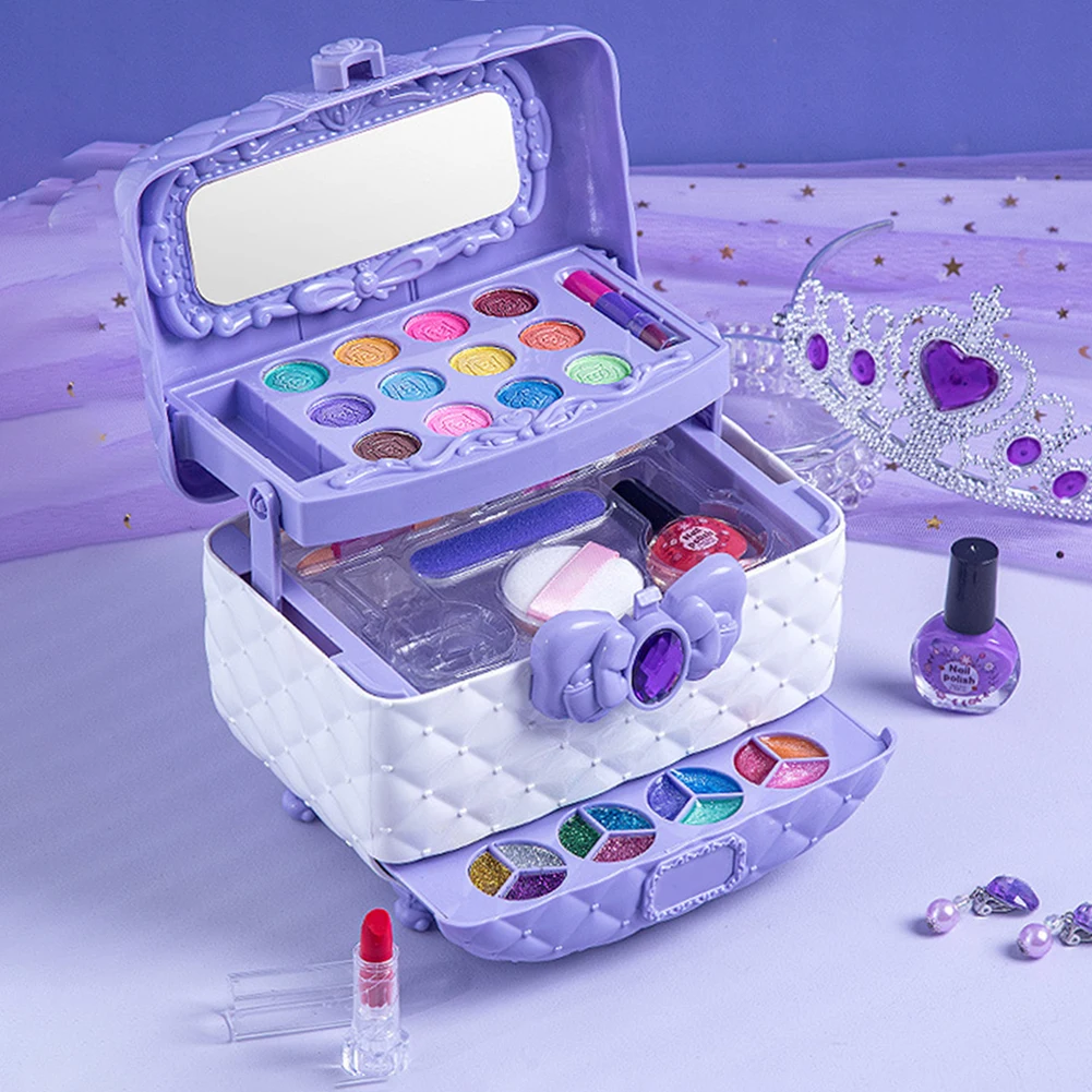 Juego de juguetes de caja de maquillaje de moda para niños, juguete educativo temprano, regalo de cumpleaños y Navidad