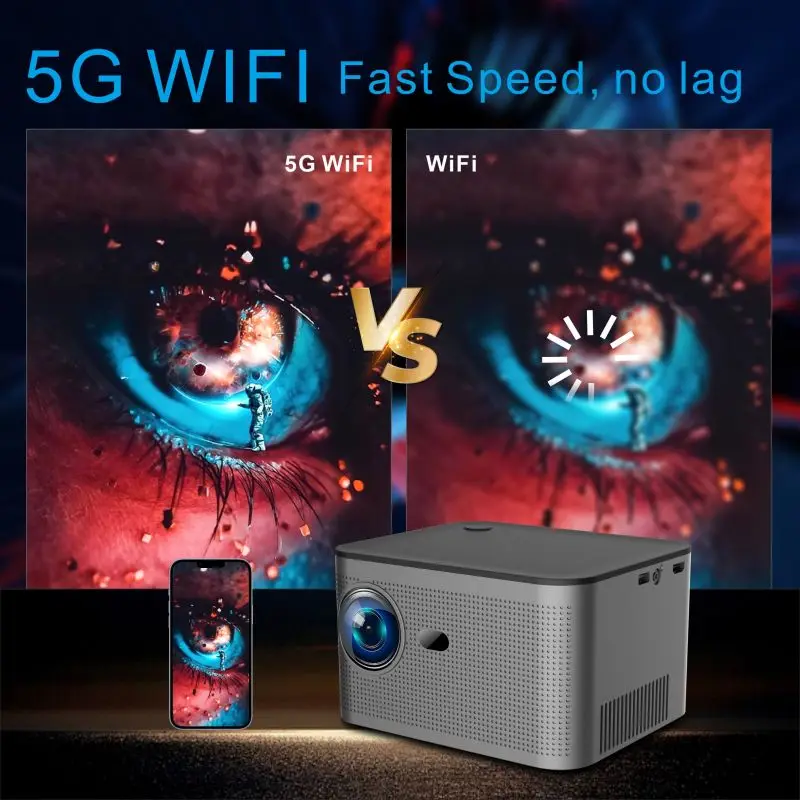 HY350 Smart Projector 4K Android 11 Dual Wifi6 300 ANSI Quad-core Allwinner H713 2GB 32GB 1080P Home Cinema Outdoor Projetor