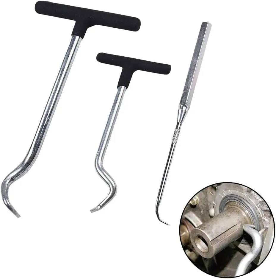 

Disassembly Puller Seal Remover 3Pcs Oil Seal Removal Tool Set Heavy Duty Automotive O Rings Removal Hooks Picks Hand Tools