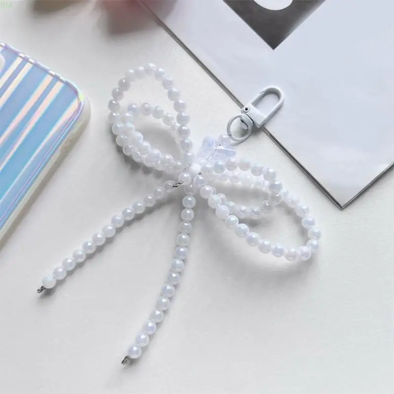 Lovely Bowknot Pendant Bead Keyring Fashion Bag Accessory Elegant Bag Ornament Keychain Suitable for Any Occasion NM