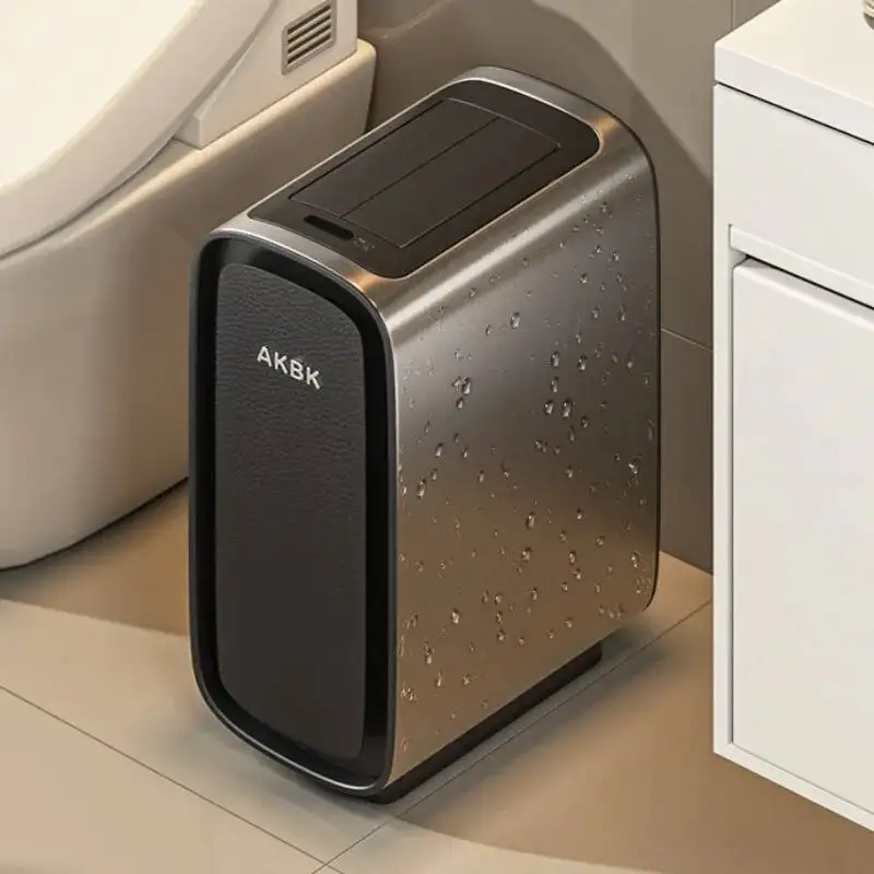 

Automatic Sensor Trash Can 9L 15L Kitchen Bathroom Luxury Smart Trash Can Touch Less Stainless Steel Toilet Wastebin with Lid
