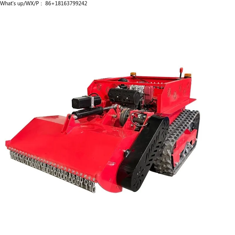 

Small Agricultural Crawler Mower Can Be Us ed for Snow Shoveling, Bulldozing Mini Remote Control Crawler Mower