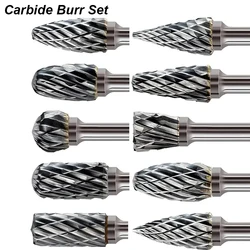 Set di frese in carburo di tungsteno Kit di frese File Raspa Carve Incisione di metallo Legno Alluminio Plastica Pietra Utensile rotante Trapano elettrico