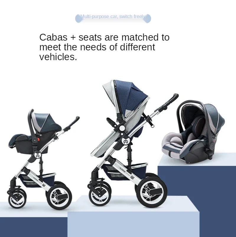 Kinderwagen 3 In 1 Kinderwagen Met Autostoelreissysteem Kinderwagen Met Autostoeltje Pasgeboren Comfort Autostoeltje 0 ~ 36 Maanden