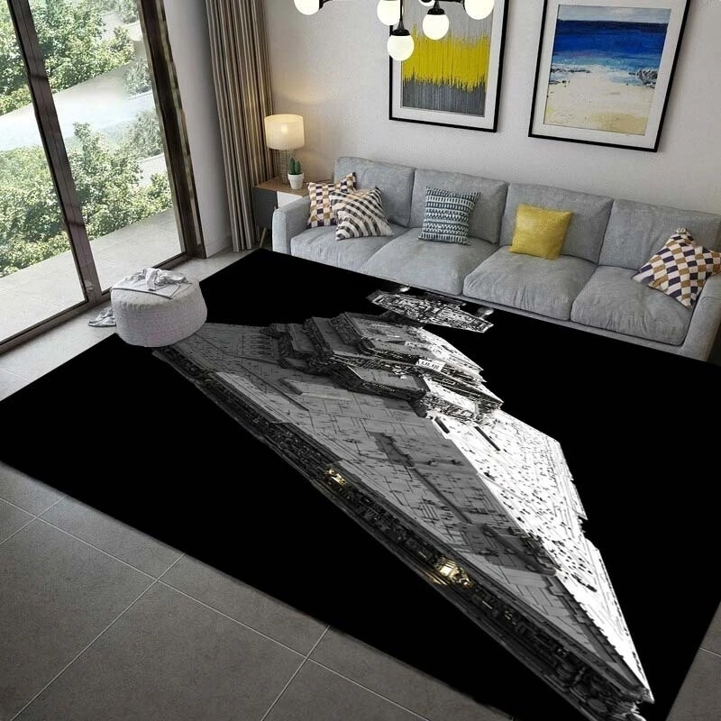Alfombra de nave espacial para sala de estar, alfombra de área de nave de estrella espacial galáctica Vintage, alfombra de soldado grande antideslizante para puerta, alfombrillas de baño, decoración del hogar