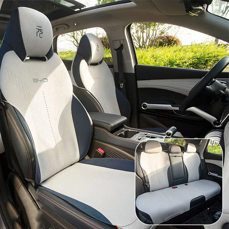 

Чехол для автомобильного сиденья, полный комплект, замша для BYD Yuan PLUS ATTO 3, подушка для сиденья, противоскользящая и дышащая защита на заказ