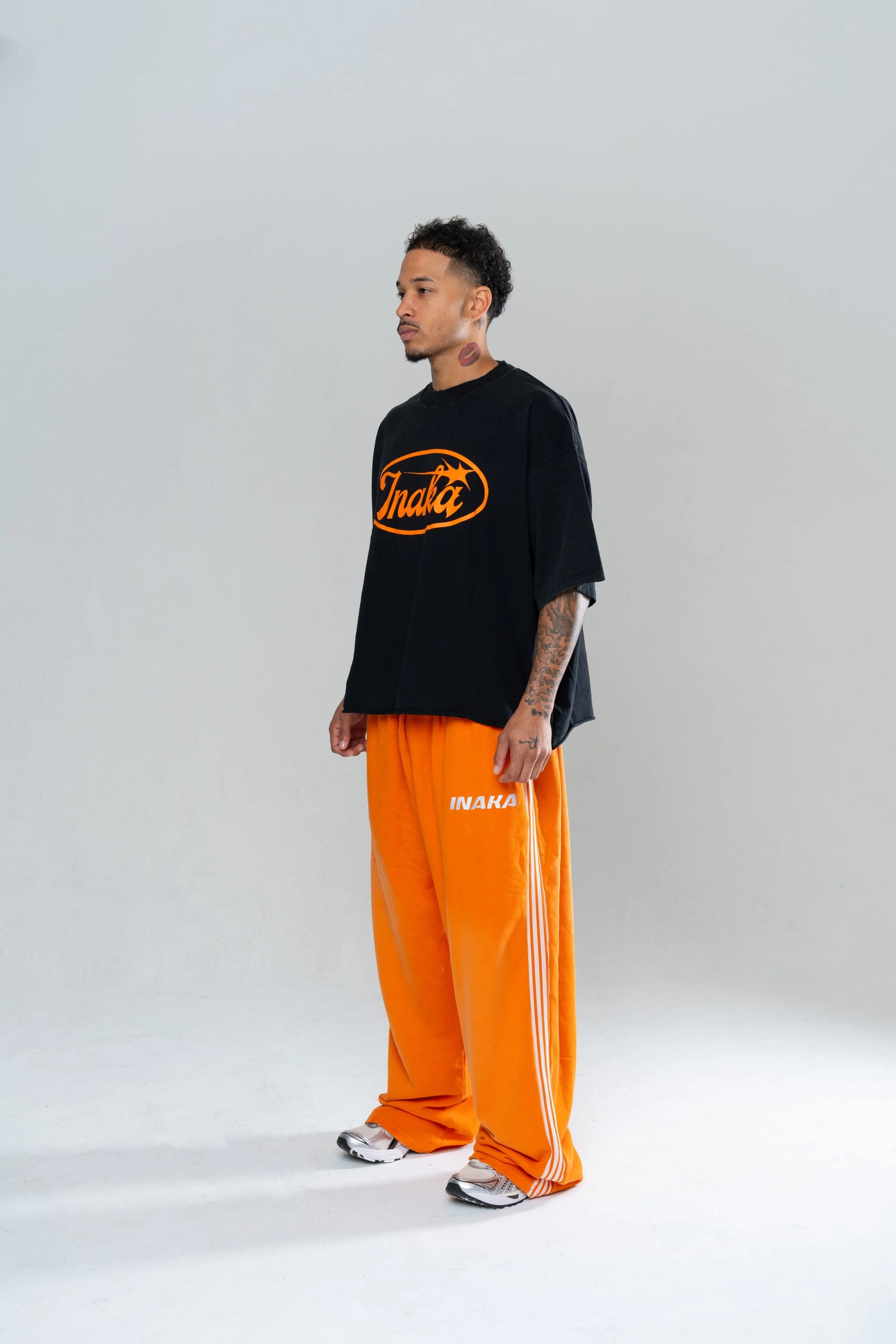 2026 Summer Inaka Power New Men's and Women's Sweetener Running Oversized Loose Casual Street Y2K Casual Orange Sportswear Pants