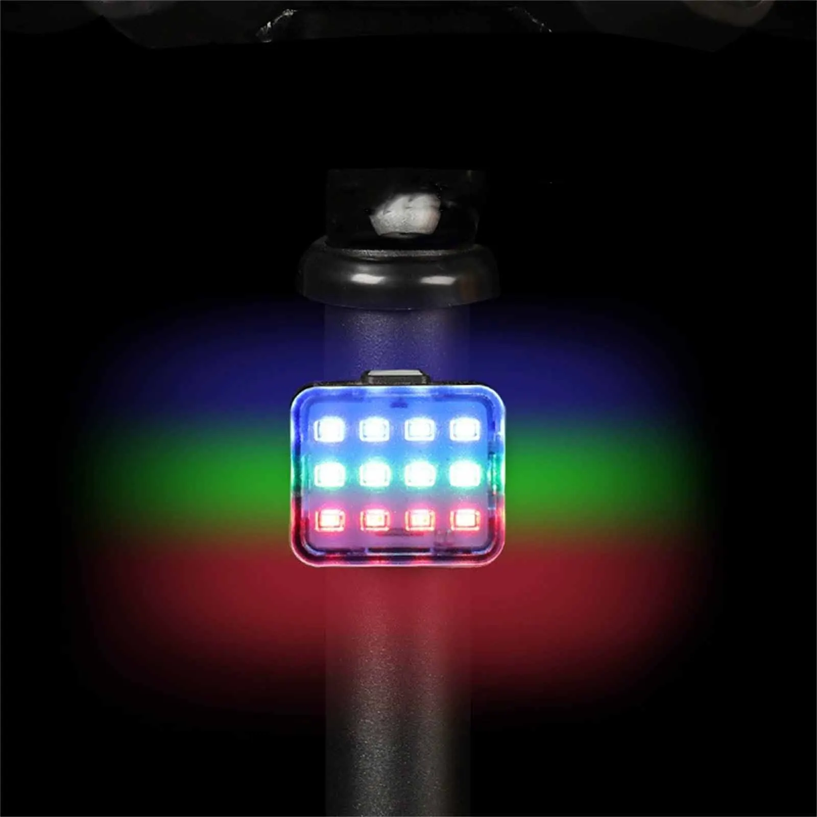 Feu arrière de vélo pratique, Rechargeable, sécurité, brillant, veilleuse légère, colorée, utile, équipement lumineux