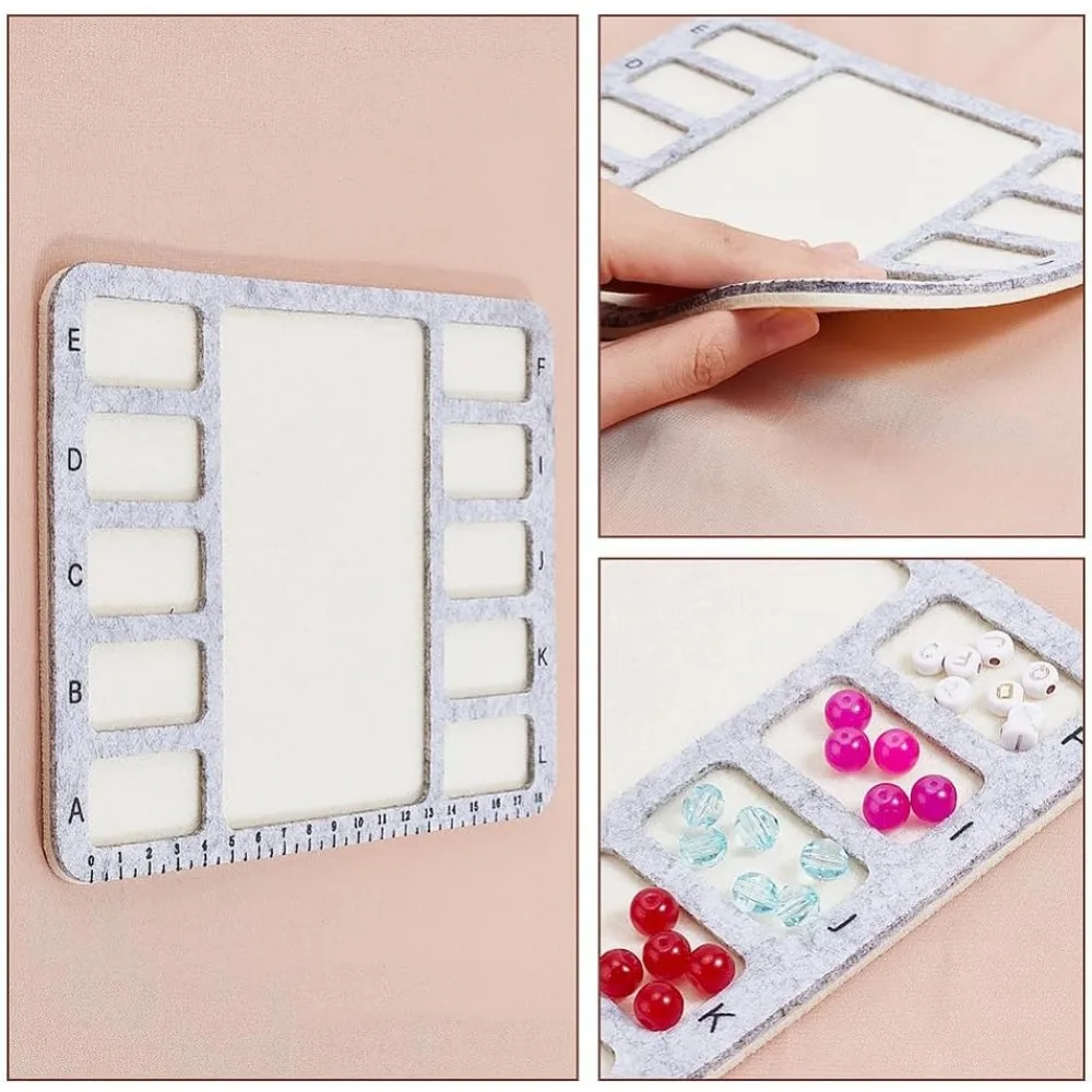2 ชิ้น Felt Beading Mat สี่เหลี่ยมผืนผ้า Felt การออกแบบลูกปัดบอร์ดเซนติเมตรตัวอักษรขนาดลูกปัดถาดลูกปัดสําหรับศิลปะหัตถกรรม