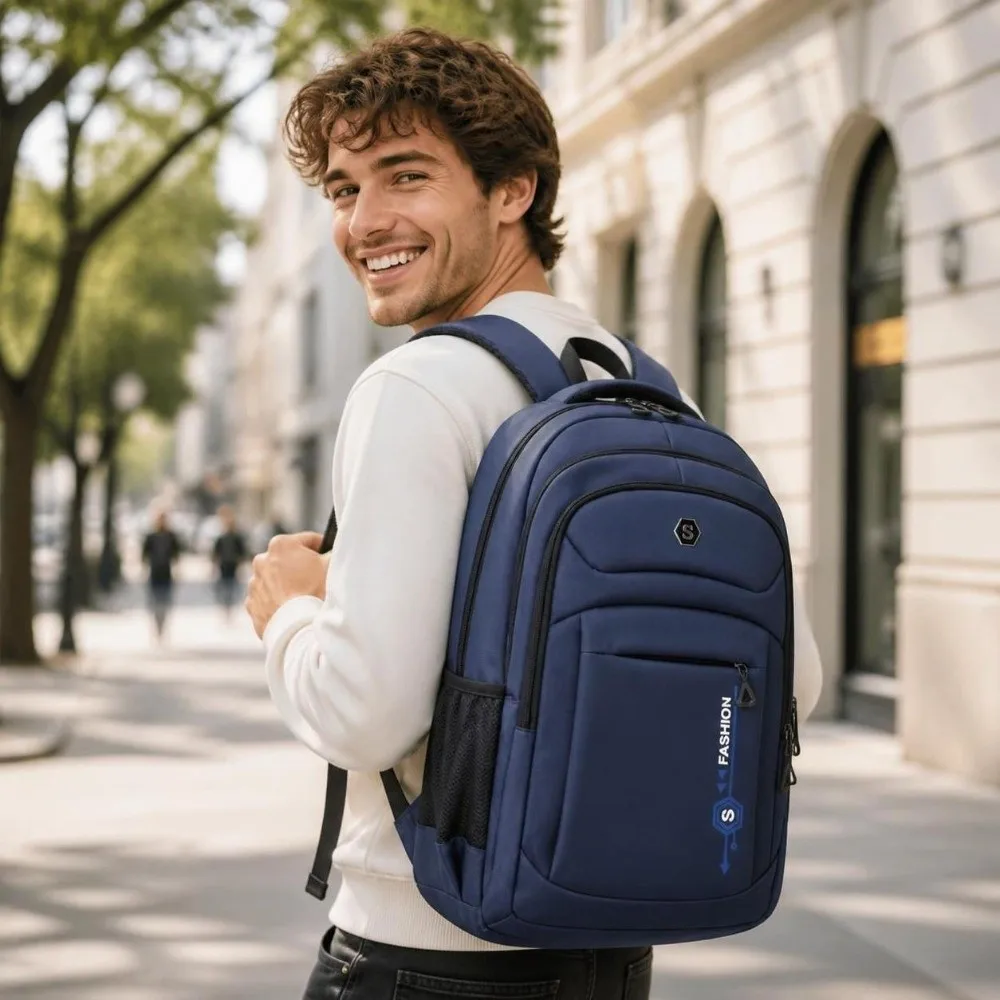 Large Capacity Student Schoolbag Adjustable Breathable Business Computer Bag Oxford Cloth Durable Travel Backpack for Travel