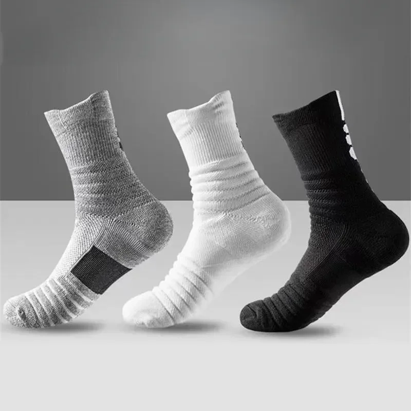 Anti-slip Football Socks Men Women Cotton Sock Short Long Tube Soccer Basketball Sport Socks Breathable 3/1 Pairs Socks 38-45