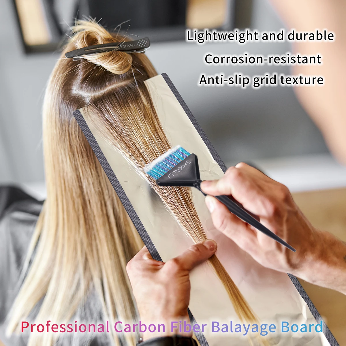 Professional Carbon Fiber Hair Coloring Board & Balayage Board with Highlighting Comb Set - Salon Hair Dye Tools