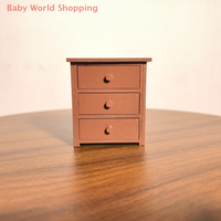 Dollhouse Bedroom Bedside Table Cabinet Model Dollhouse Miniature Wooden Cabinet Furniture Decor DIY Scene Accessories Toy