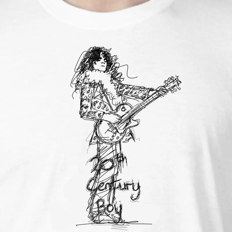 مارك بولان 2oth القرن بوي تي ريكس روك ذا سينجرز مارك بولان 2oth القرن بوي T.Rex_00000587- تي شيرت بنمط مرسومة باليد