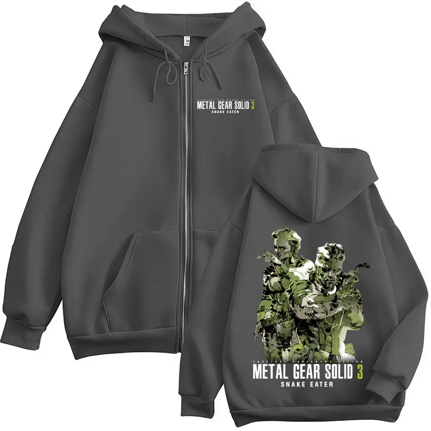 Game Metal Gear Solid 3 Snake Eater Naked Snake The Boss MGS3 Kapuzenpullover mit Reißverschluss, Herren- und Damenmode, Kapuzenpullover mit Reißverschluss, Jacken – Detail 5