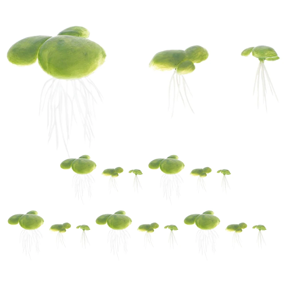 18pcs Aquarium Floating Plants Lawn Aquarium Fake Grass Tank Plants Fake Duckweed Decorations Mini Fake Duckweed Simulation