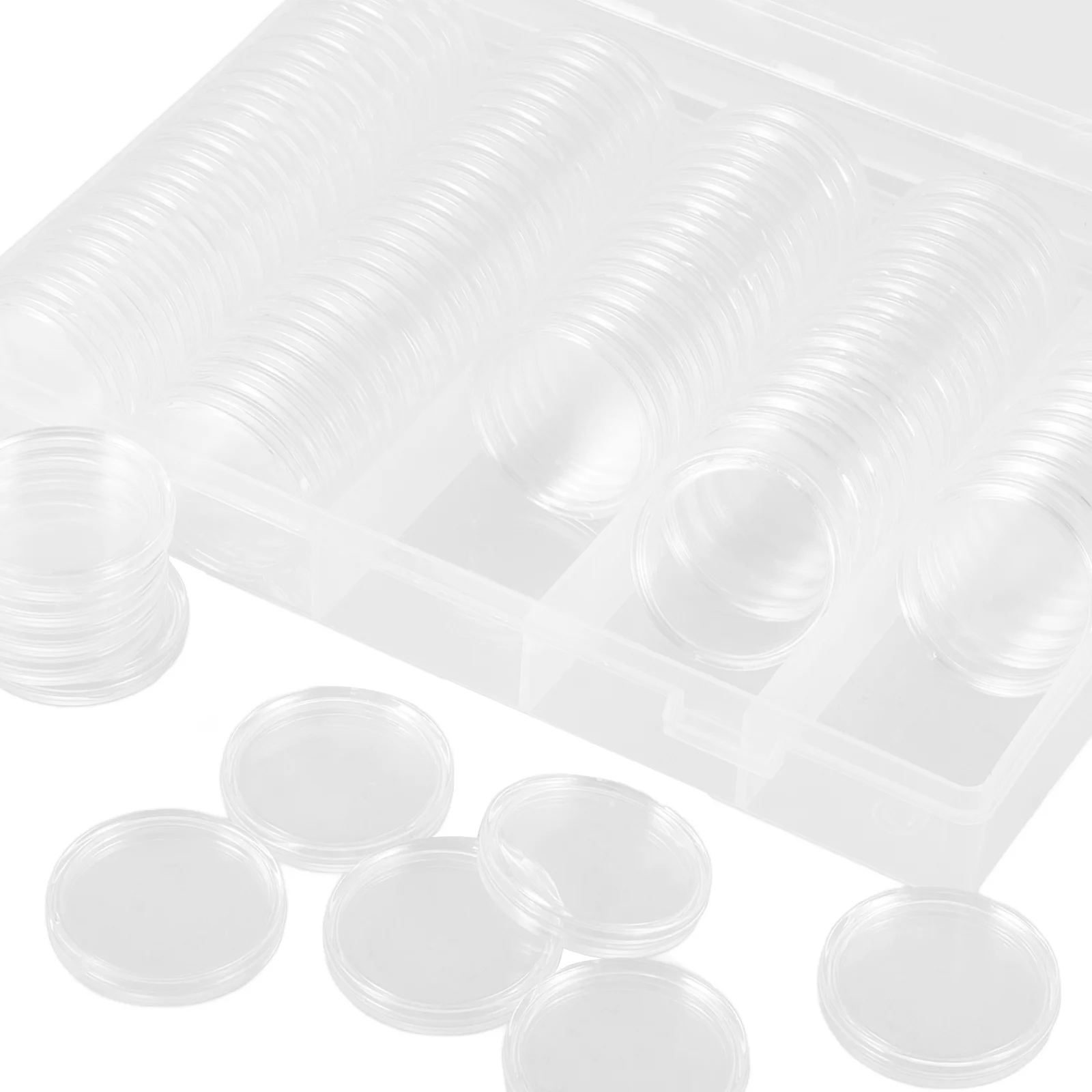 1 set Capsules 27Mm Thickened Plastic Holder Case For Collection Display Storage Organizer Box Display Box Holder Capsules