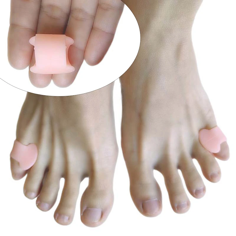 

2pcs Silicone Finger Feet Care Protector Toe Separator Gel Toe Orthopedic Bunion Hallux Valgus Corrector Pedicure Spacer Yoga