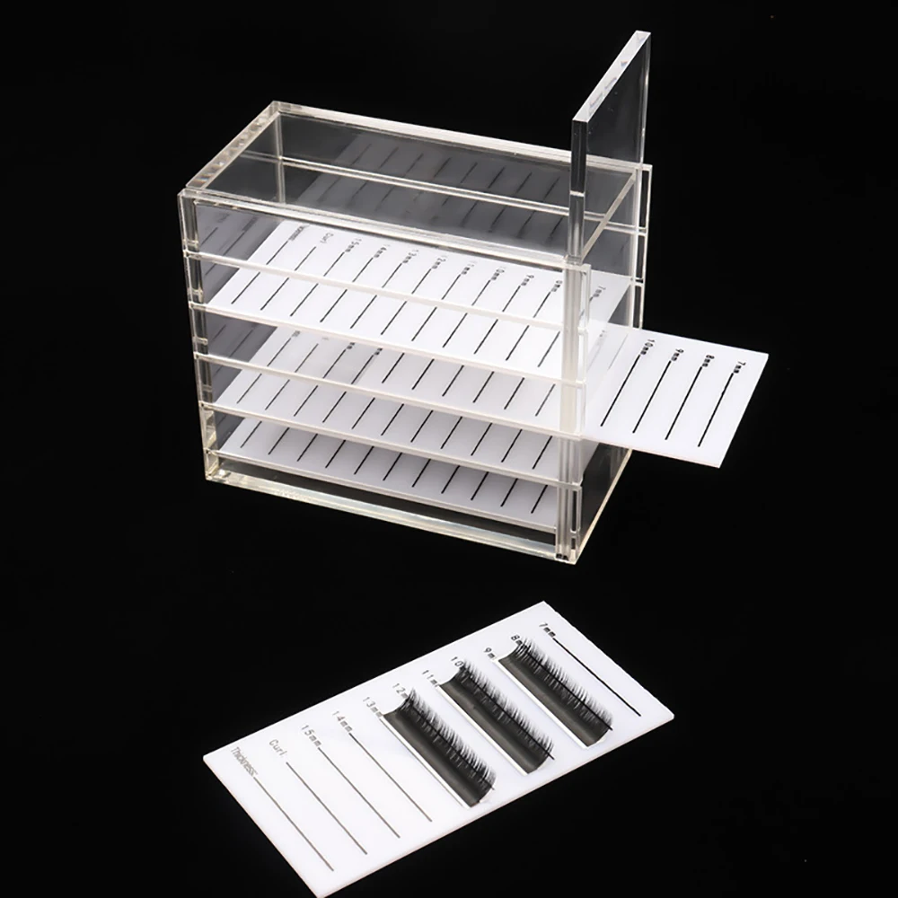 False Eyelash Extensions Storage Box 5 Layers Acrylic Pallet Lash Organizer Holder Display Stand Makeup Tools Supplies