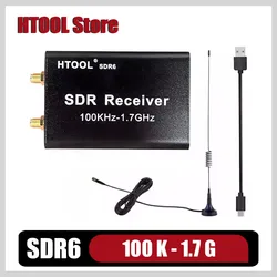HTOOL SDR6 RTL-SDR Receiver Full Band Receiver SDR Software Signal Receiver Radio Aviation Shortwave Wideband Stable Tool