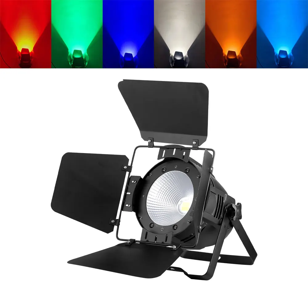 

200W COB Par Lights With Barn Door 3in1 Full Color RGB Lighting With DMX 512 Control For Disco Home Party Nightclub