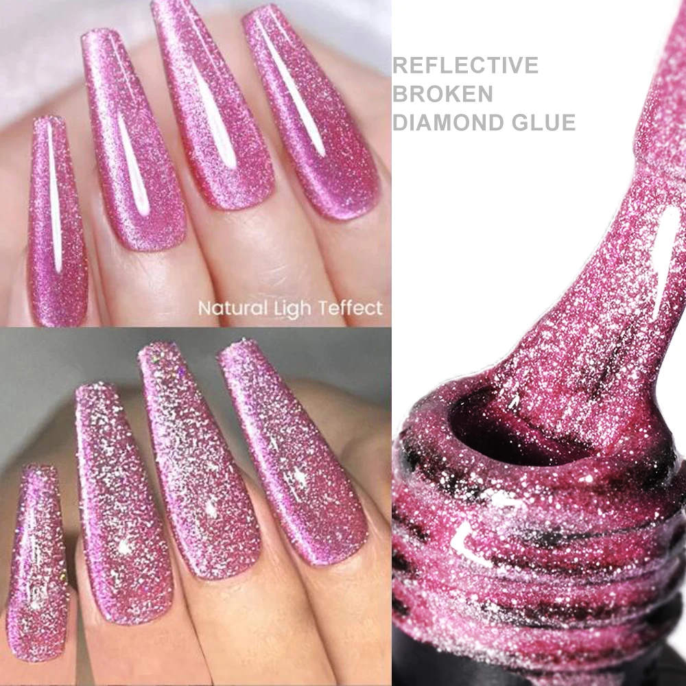 8ML Silver Reflective Cat Magnetic Gel Nail Polish Sparkling Cat' Eye Semi Permanent Soak Off Gel Polish UV LED Manicure Varnish