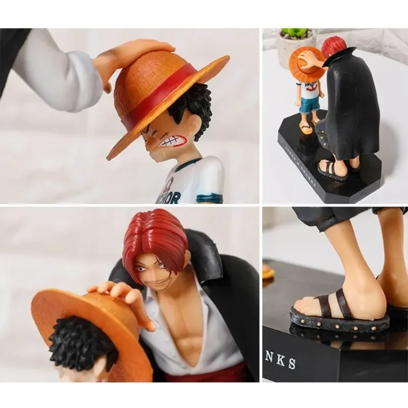 Figura de Anime de una pieza de 18cm, cuatro emperadores Shanks, sombrero de paja, figura de acción de Luffy, figura de acción de una pieza Sabo Ace Sanji Roronoa Zoro