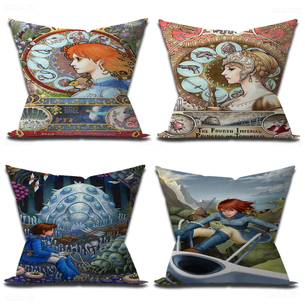 Nausicaa Cushion Cover Car Throw Pillow Case For Sofa Car Christmas Gift 40x40cm 45x45cm