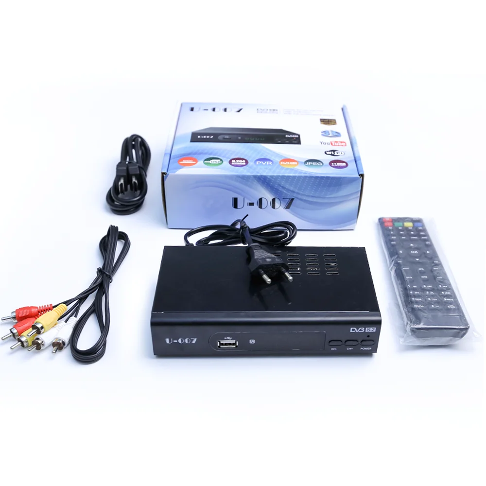 DVB ltDigital Satellite Receiver DVB-S/ltFTA Dish Sat Decodificador HDMI RCA 2xUSB 2.0 Media First Liste de programme prรฉ-installรฉe