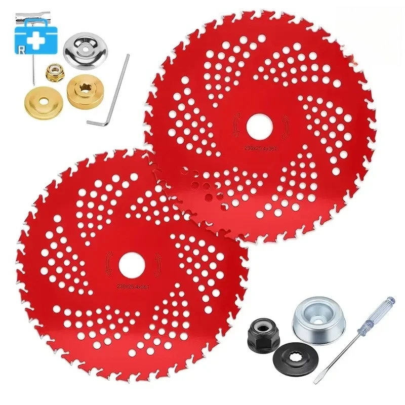 pack of 10 9-Inch X 36t Carbide Tip Brush Blade with Cutter Trimmer Herbicide Universal Adapter Kit