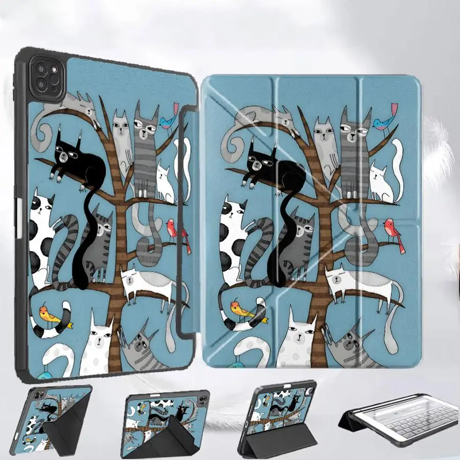

Чехол для планшета iPad Air 4 5 M3 M2 M4 11 дюймов, Pro 2025, Mini 6 7, Pro 11-го, 10-го, 9-го, 8-го, 7-го поколений, 12.9 дюймов, с держателем, креативный мультяшный дизайн