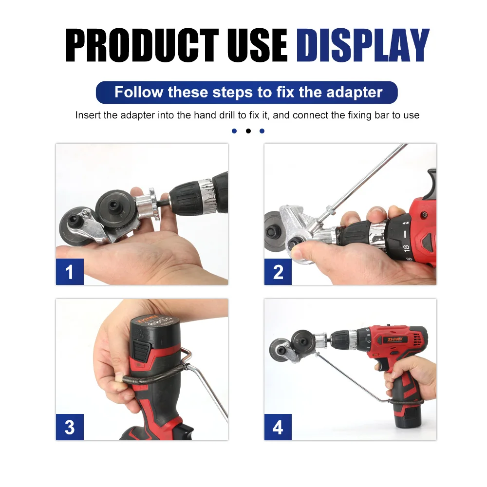 Electric Drill Plate Cutter Metal Sheet Adapter Tools Attachment Punch Tool Sharp Scissor Kit Cutting Steel Alloy Plastic ICK