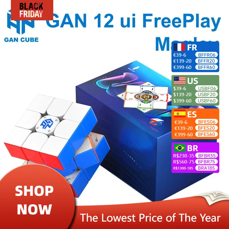 【JudyCube】GAN12 Ui FreePlay Ai Smart Maglev 3X3X3 Magnetic Magic Cube Professional GANCUBE Puzzle Toys GAN 12 UI Cubo Magico