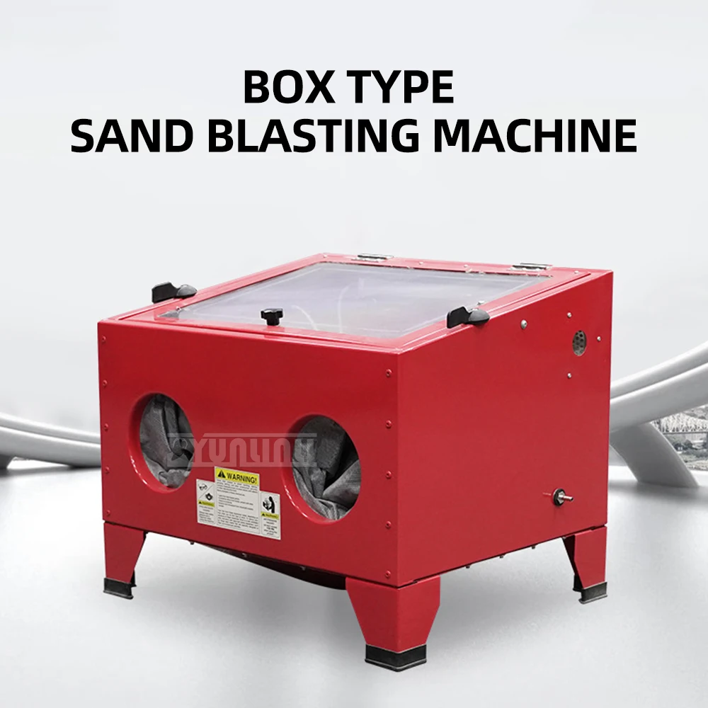 

High pressure sandblasting machine 90L surface treatment rust removal, paint removal, oil stains with LED light box sandblasting