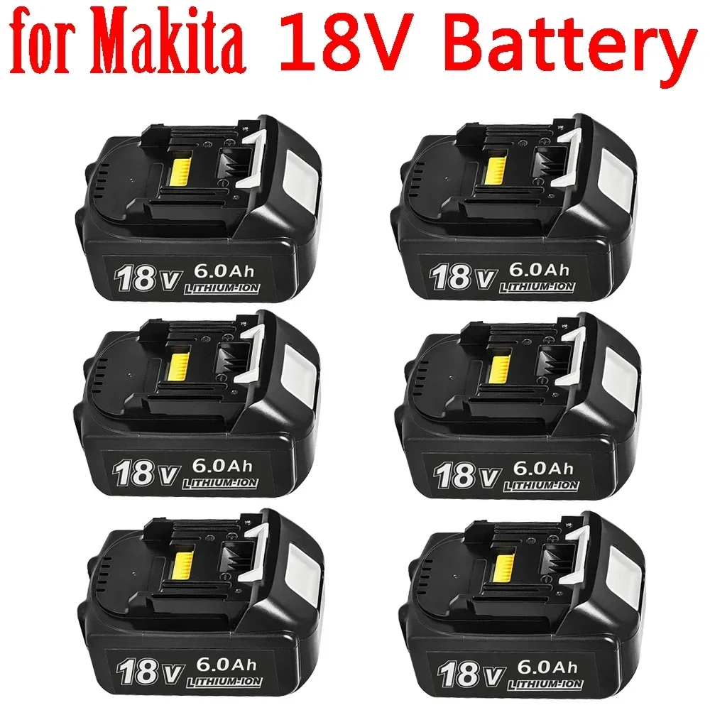 

for Makita 18V Battery 6Ah 18650 Lithium ion Replacement BL1860B BL1860 BL1850 Rechargeable Power Tool Battery DDF486 DF488