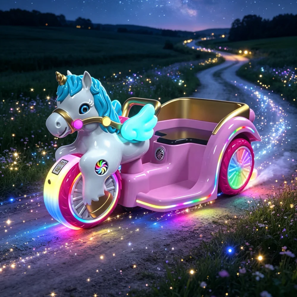 OEM ODM Commercial Angel Horse Carriage Kiddie Ride Coin Operated Ride Car for Mall Playground Amusement Children Ride Machine