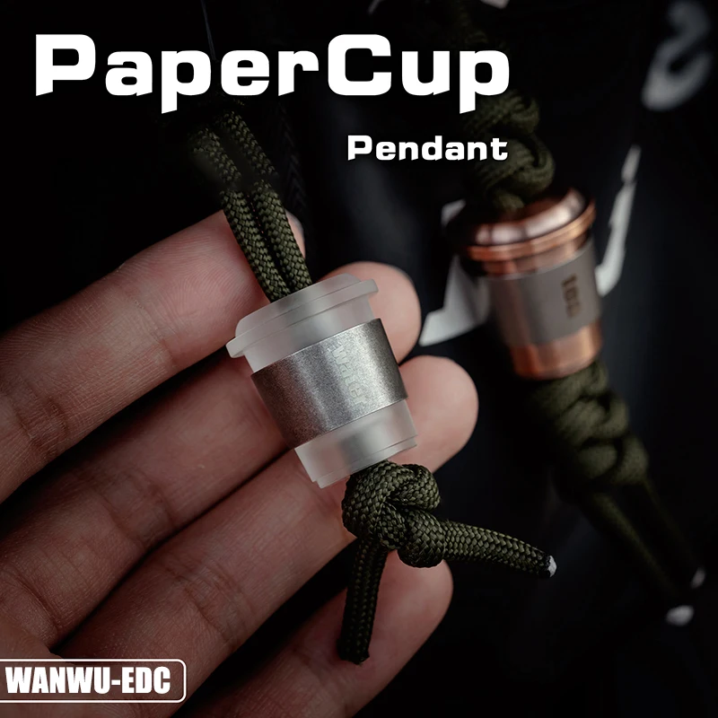 WANWU EDC Paper Cup Pendant Fidget Spinner EDC Knife Pendant Rotating Paracord Pendant DIY Accessories Keychain